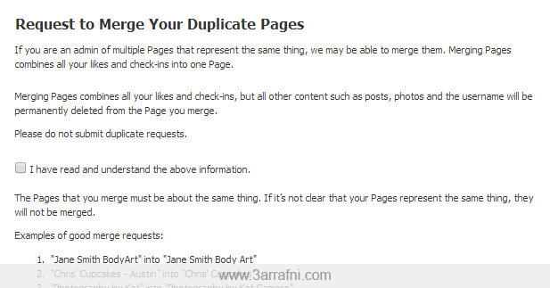 Request to Merge Your Duplicate Pages
