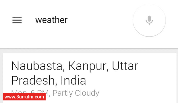 Google Now احوال الطقس