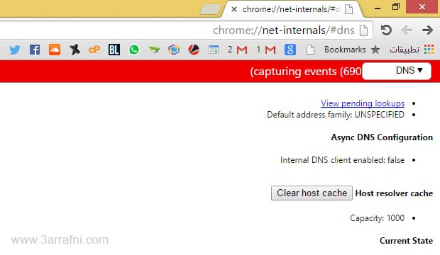طريقة لحذف DNS Cashe لمتصفح Google Chrome