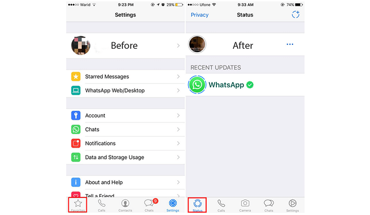 طريقة إضافة صورة و فيديو أو صورة متحركة GIF إلى WhatsApp Status 1