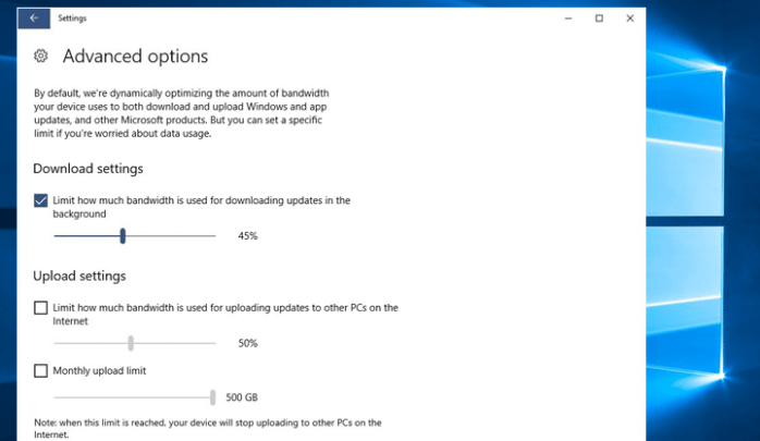 كيفية تحديد سرعة تحميل التحديثات فى Windows 10 2
