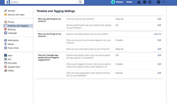 كيفية منع الأخرين من النشر على صفحتك الشخصية في الفيس بوك Facebook 3