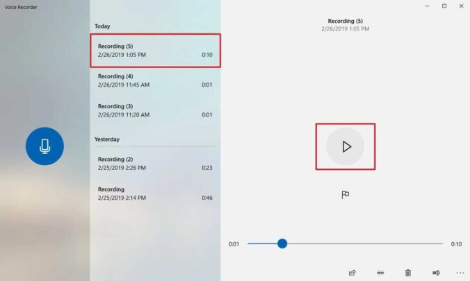 مسجل صوت Voice Recorder مجاني و خاص بنظام ويندوز Windows 10 مع الشرح 5