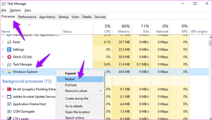 File Explorer لا يعمل او لا يستجيب بعض الحلول على Windows 4