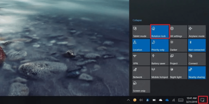 الغاء خاصية الدوران التلقائي Auto Rotation على نظام ويندوز Windows 10 2