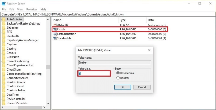 الغاء خاصية الدوران التلقائي Auto Rotation على نظام ويندوز Windows 10 4