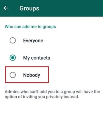 كيف تمنع إضافتك إلى جروبات Whatsapp من قبل اي شخص آخر 6