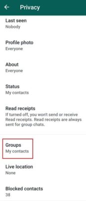كيف تمنع إضافتك إلى جروبات Whatsapp من قبل اي شخص آخر 5