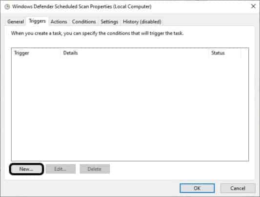 جدول مواعيد تشغيل Windows Defender على ويندوز 10 5