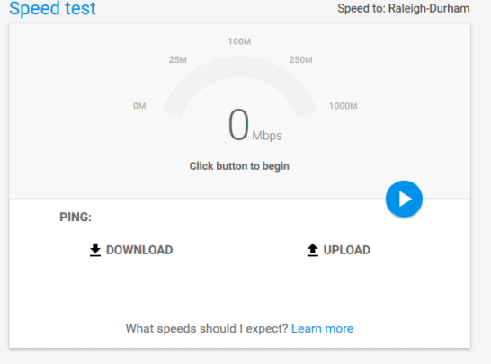 قياس سرعة الإنترنت Speed Test