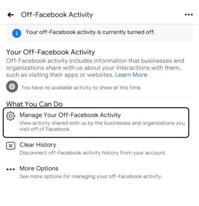 كيفية اغلاق تتبع فيس بوك لنشاطاتك على هاتفك 4