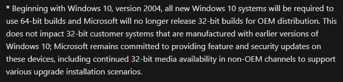 مايكروسوفت توقف ويندوز 10 بمعيارية 32Bit 1