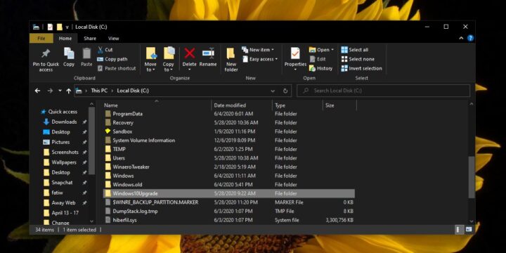 طريقة تسريع ويندوز 10 عن حذف مجلد Windows10Upgrade 1