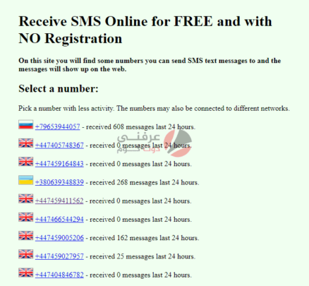 افضل 5 مواقع تعطيك رقم وهمي مجاني لإستقبال الرسائل SMS 1