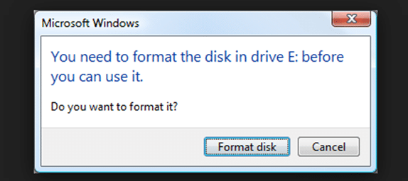 حل مشكلة رسالة "You need to format the disk" البارتشن لا يفتح ويطلب فورمات 1