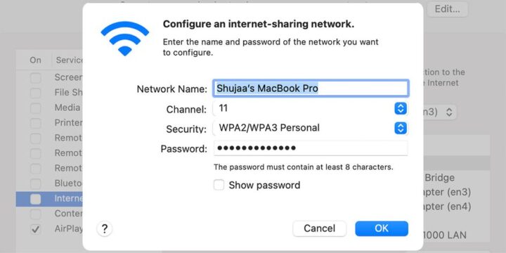 طرق مشاركة الإنترنت عبر حواسيب macOS 2