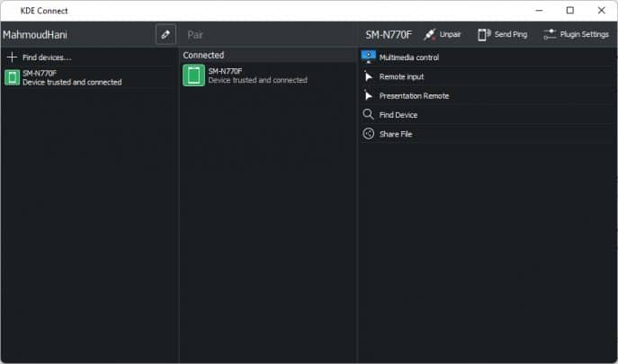 مميزات تطبيق KDE Connect للربط بين جهاز الكمبيوتر واندرويد وكيفية تثبيته 4