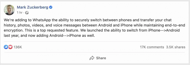 واتساب يتيح نقل المحادثات من اندرويد الى iOS بشكل رسمي - تحديث متاح الآن 1