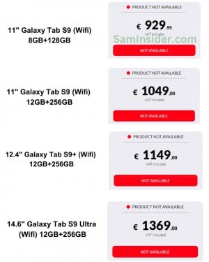 تسريب اسعار اجهزة Galaxy Tab S9 في اوروبا قبل الإطلاق 3