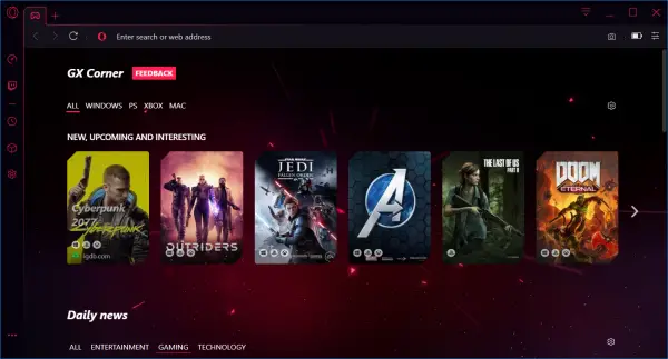 Opera GX - The browser made especially for gamers