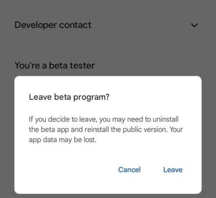 مغادرة النسخة التجريبية Beta من تطبيقاتك في 3 خطوات على اندرويد 1