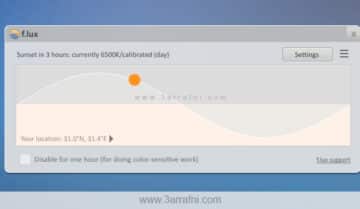 برنامج f.lux لحماية عينيك من الجلوس امام شاشات الكمبيوتر 3