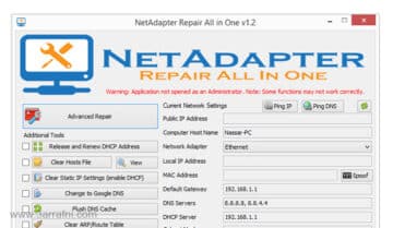 اداه NetAdapter لحل مشاكل الأنترنت والتصفح 1