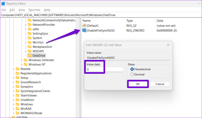 حل مشكلة عدم ظهور مجلد OneDrive في File Explorer 12