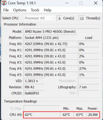 قياس درجة حرارة المعالج CPU في ويندوز 11 بـ3 طرق 6