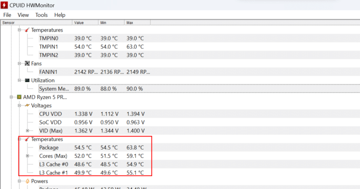 قياس درجة حرارة المعالج CPU في ويندوز 11 بـ3 طرق 8