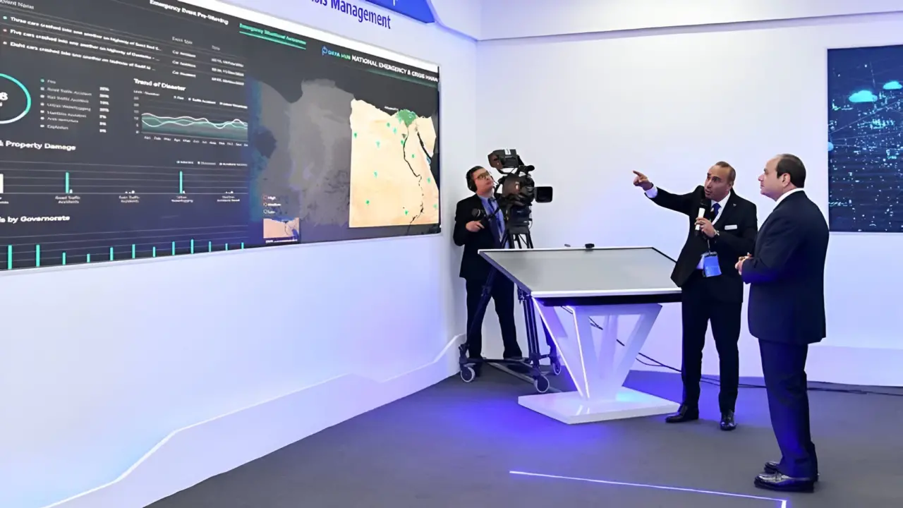 الرئيس السيسي يفتحح أول مركز بيانات مدعوم ب، AI