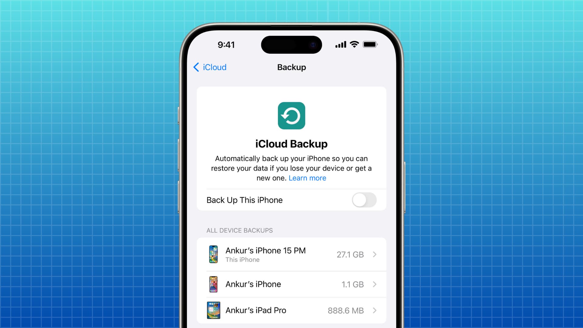  توقف دعم النسخ الاحتياطية على iCloud